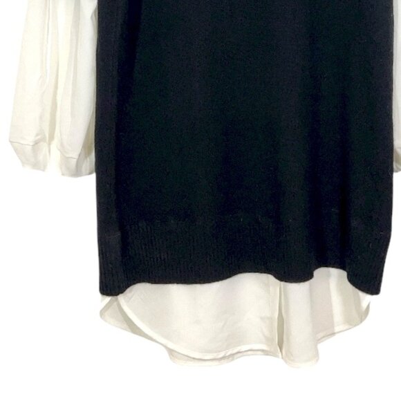 Brochu Walker Ebella Looker Layered Sweater Dress Black / White Medium Pre-Loved - Picture 2 of 5